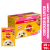 Pedigree Chicken & Liver Chunks in Gravy Puppy Wet Dog Food Dogs-Wet Food Pedigree 15x70g