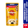 Pedigree Chicken and Liver Chunks in Gravy Adult Dog Wet Food (130g) Dogs-Wet Food Pedigree