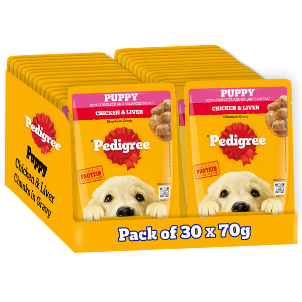 Pedigree Chicken & Liver Chunks in Gravy Puppy Wet Dog Food
