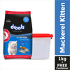 Drools Mackerel Kitten (1 to 12 Months) Cat Dry Food Cats- Dry food Drools 1kg (Free Container)