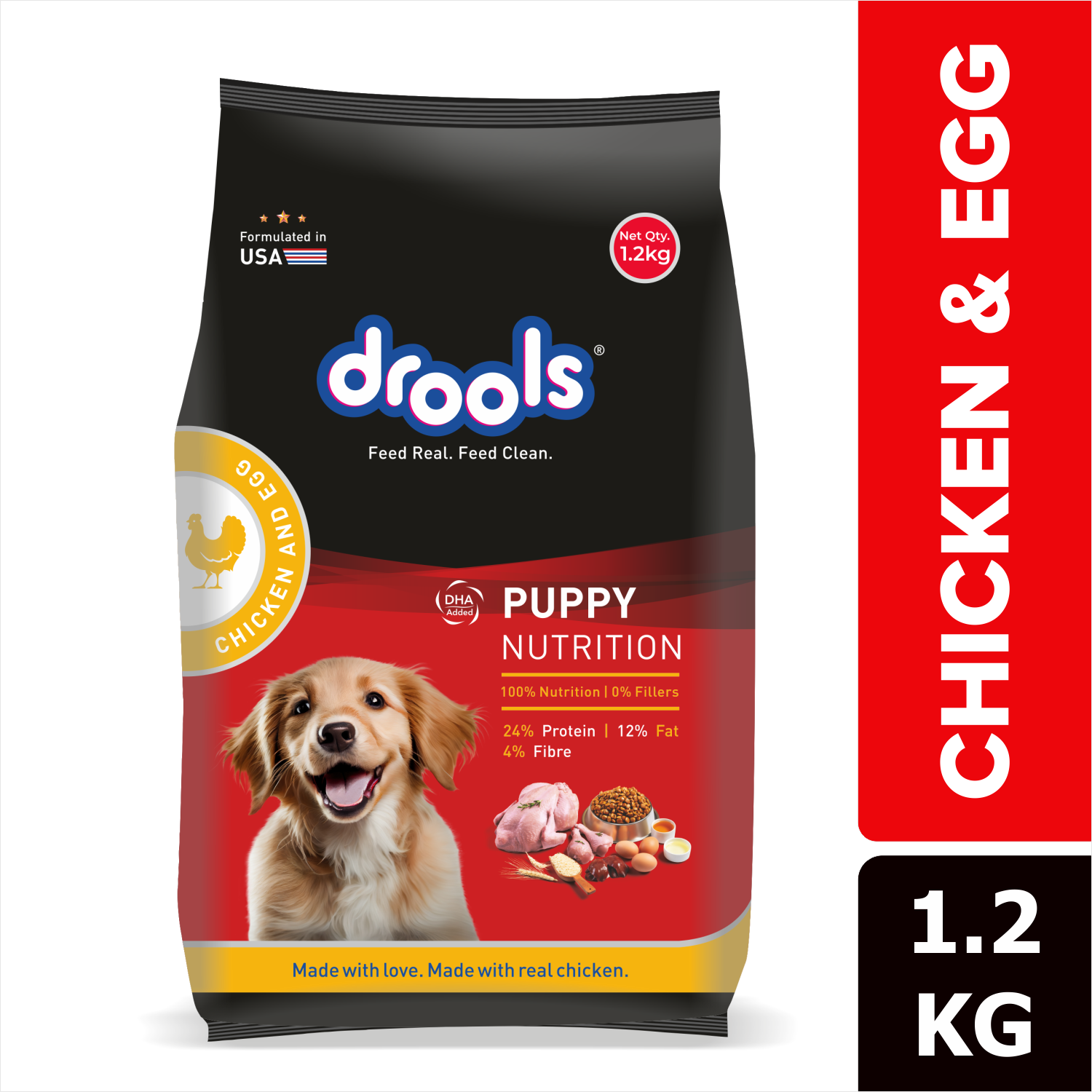 Drools Chicken and Egg Puppy Dog Dry Food Dogs- Dry Food Drools 1.2kg