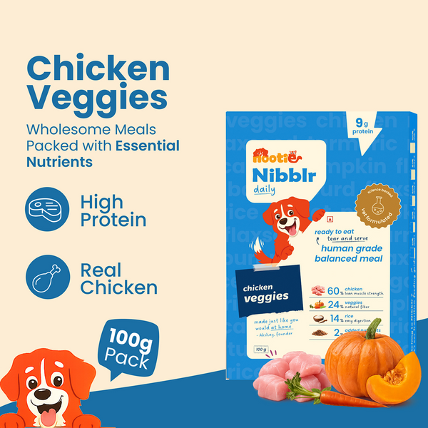 Nootie Nibblr Fresh Wholesome Ready to Eat Meal Daily Chicken Veggie And Rice Dog Wet Food
