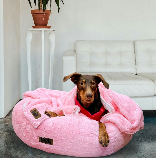 Petter World Anxiety Relieving Donut Bed for Dogs and Cats (Pink)