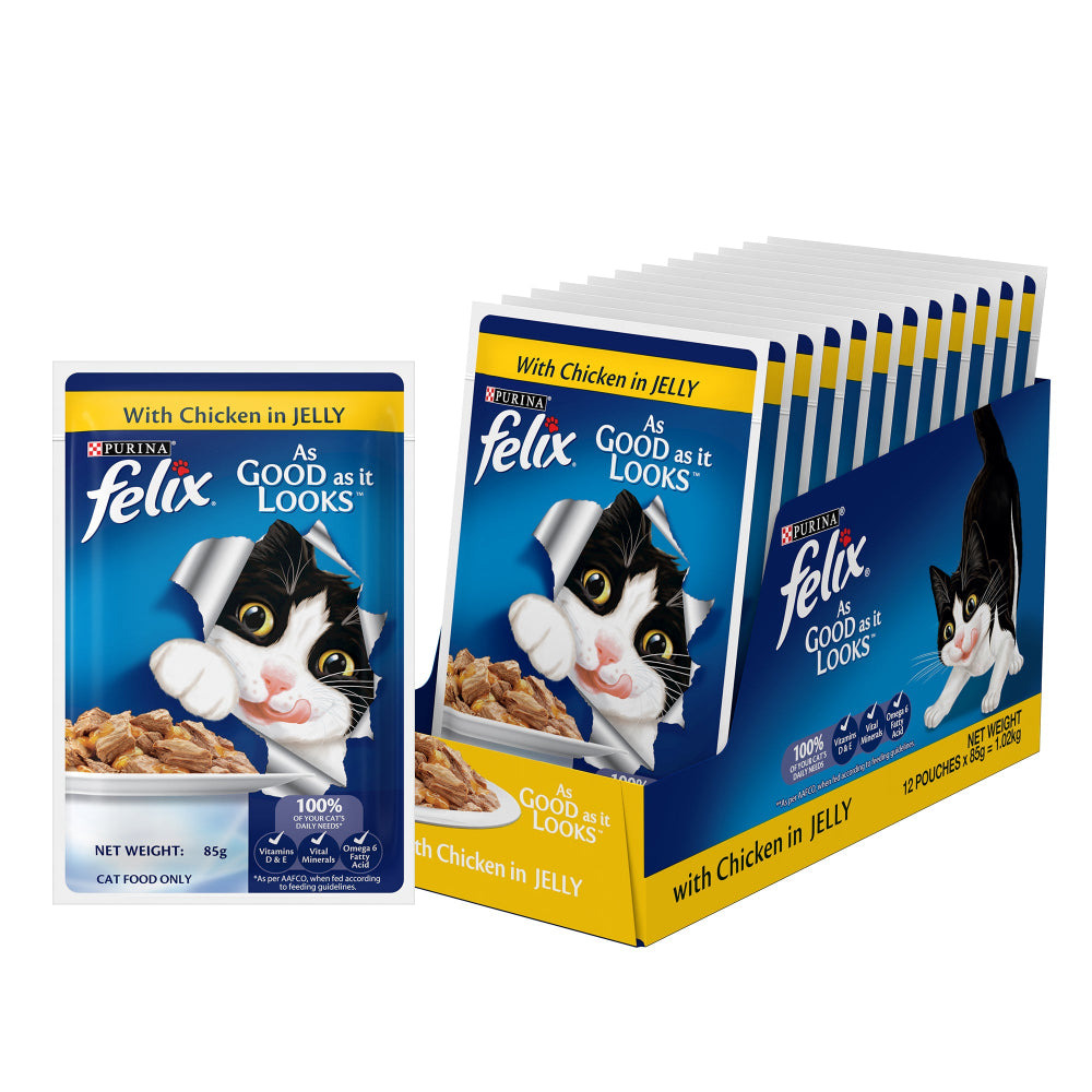 Purina Felix Chicken with Jelly Complete and Balanced Adult Cat Wet Food Cats-Wet Food Felix 12x85g