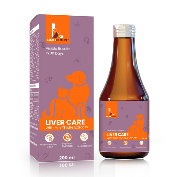 Lickicious Chicken Flavour Liver Care Syrup for Liver Support & Liver Detox for Dogs & Cats