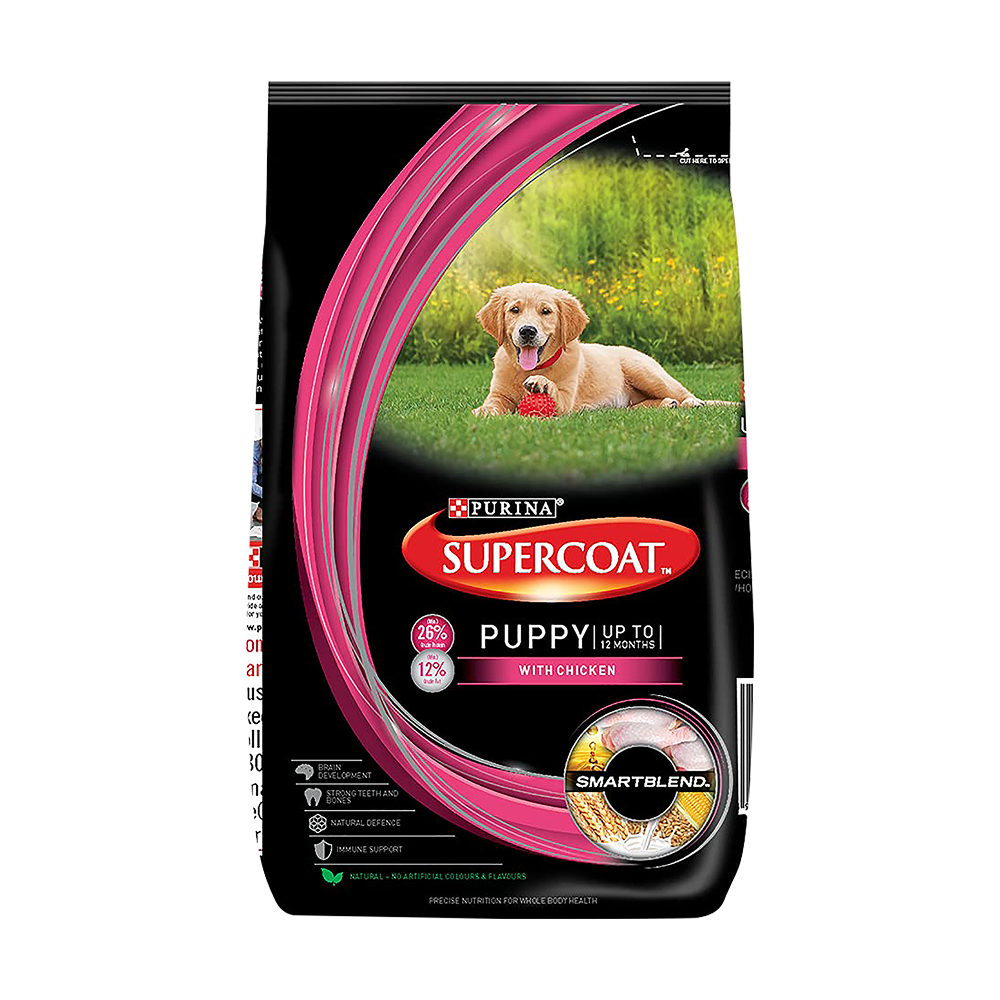 Purina SuperCoat Chicken Smartblend Puppy Dog Dry Food (Up to 12 months) Dogs- Dry Food SuperCoat 8kg