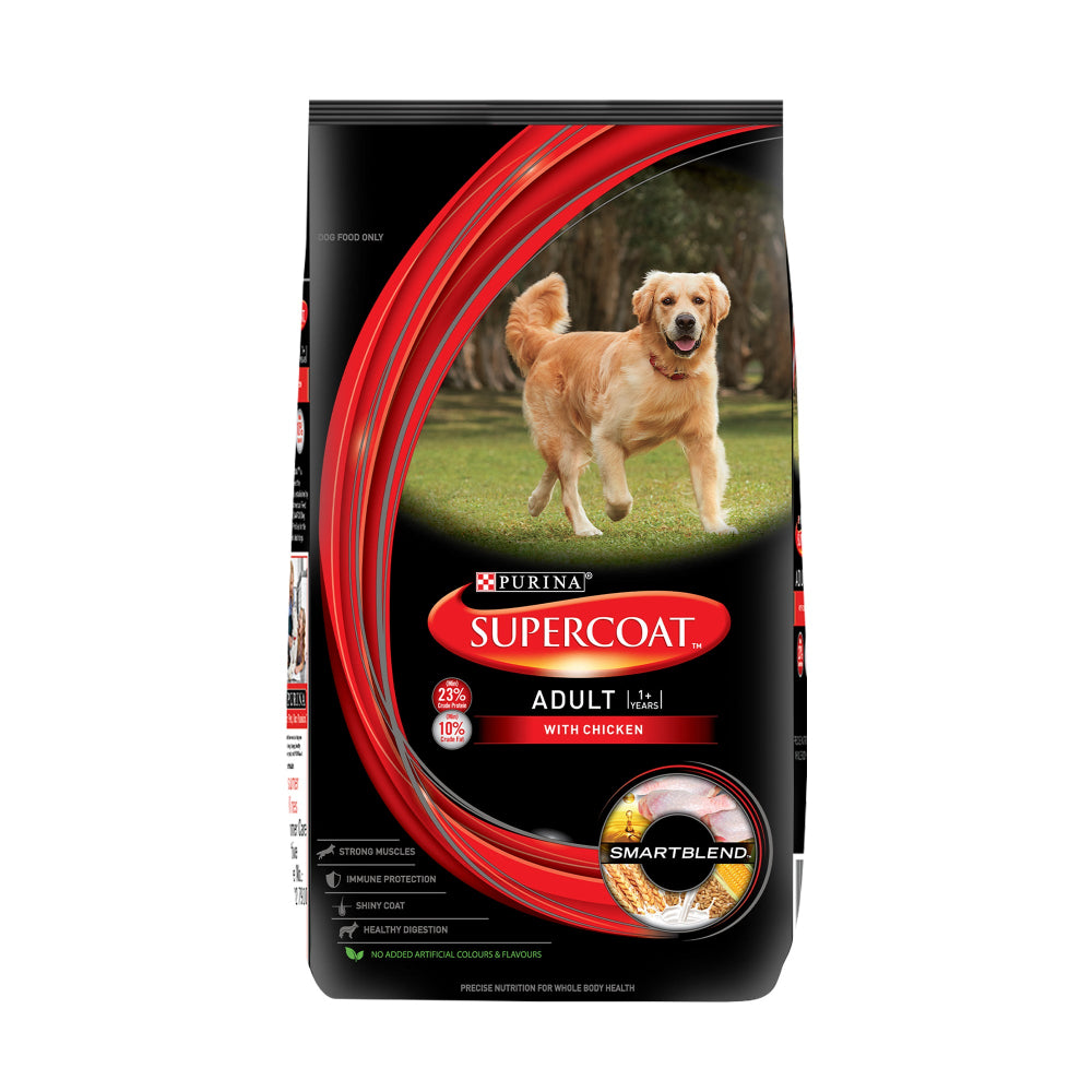 Purina SuperCoat with Chicken Smartblend Adult Dog Dry Food (1+ Years) Dogs- Dry Food SuperCoat