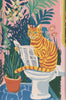 EverythingBoho The News Hungry Cat Wall Art (White) Pet Parent-Gifting & Merch EverythingBoho Dropship