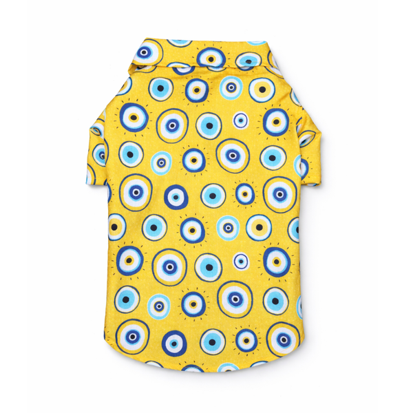 Pawgypets Evil Eye Casual Shirt for Dogs (Yellow)