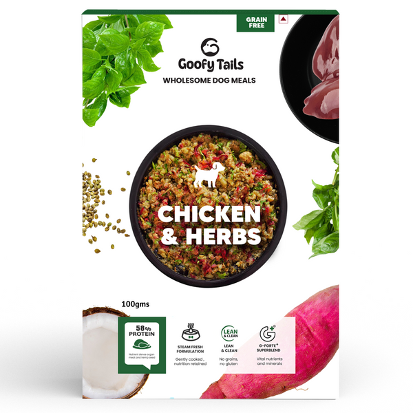 Goofy Tails Chicken and Herbs Grain Free Dogs and Puppies Fresh Food