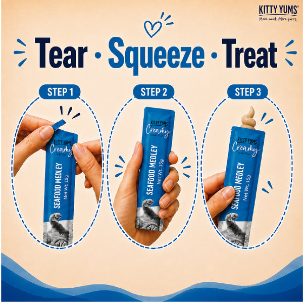Kitty Yums Seafood Medley Creamy Cat Treat