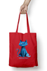 EverythingBoho Catitude Zipped Tote Bag (Red) Pet Parent-Clothing & Accessories EverythingBoho Dropship 15x13x3.5