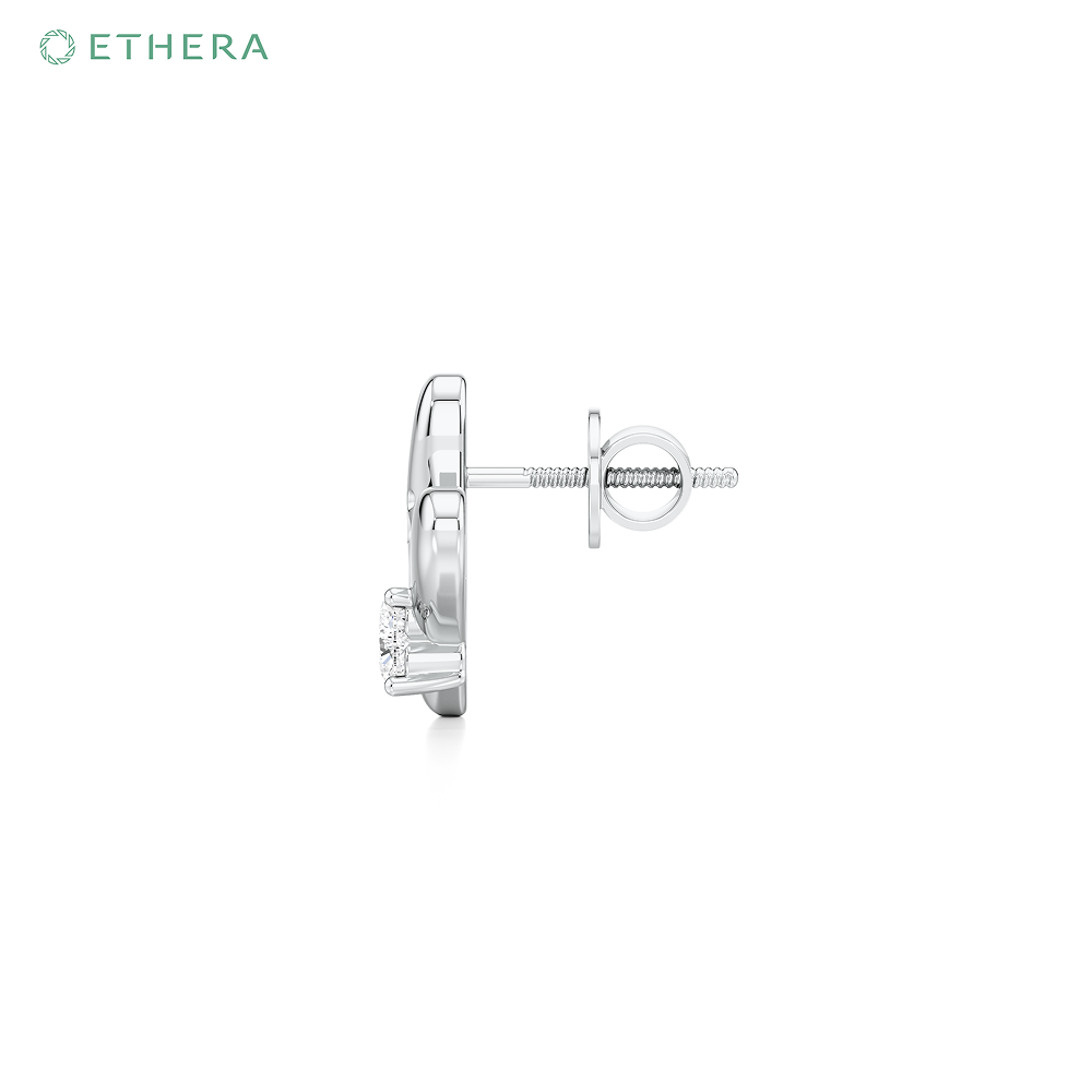 Ethera Wagging Hearts Earring for Women (White Gold)