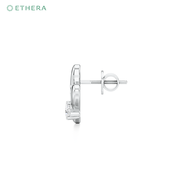 Ethera Wagging Hearts Earring for Women (White Gold)