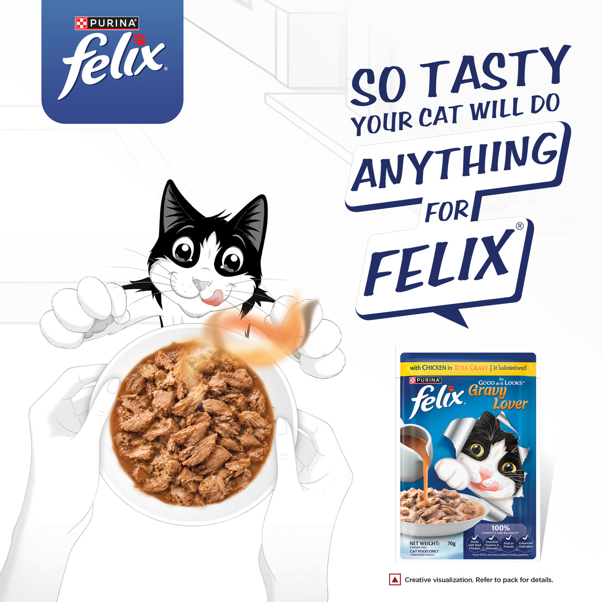 Purina Felix Gravy Lover Chicken Chunks Adult Complete and Balanced Cat Wet Food Cats-Wet Food Felix
