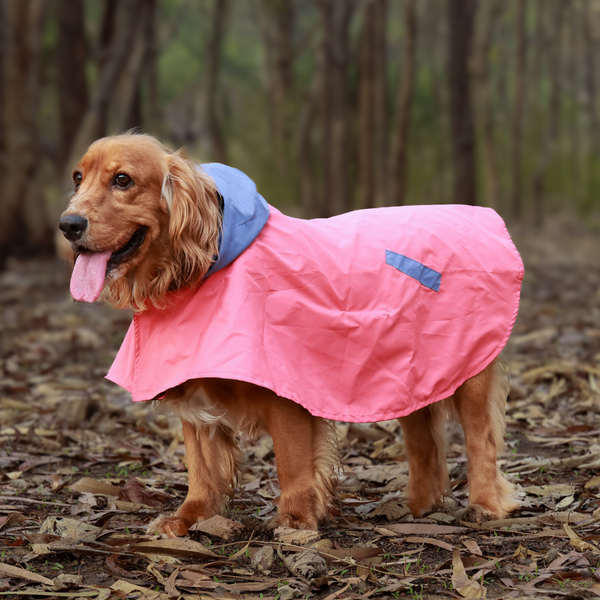 Pink Dog Rain Jacket Large Pet Set Go Dual Colour Cape Style