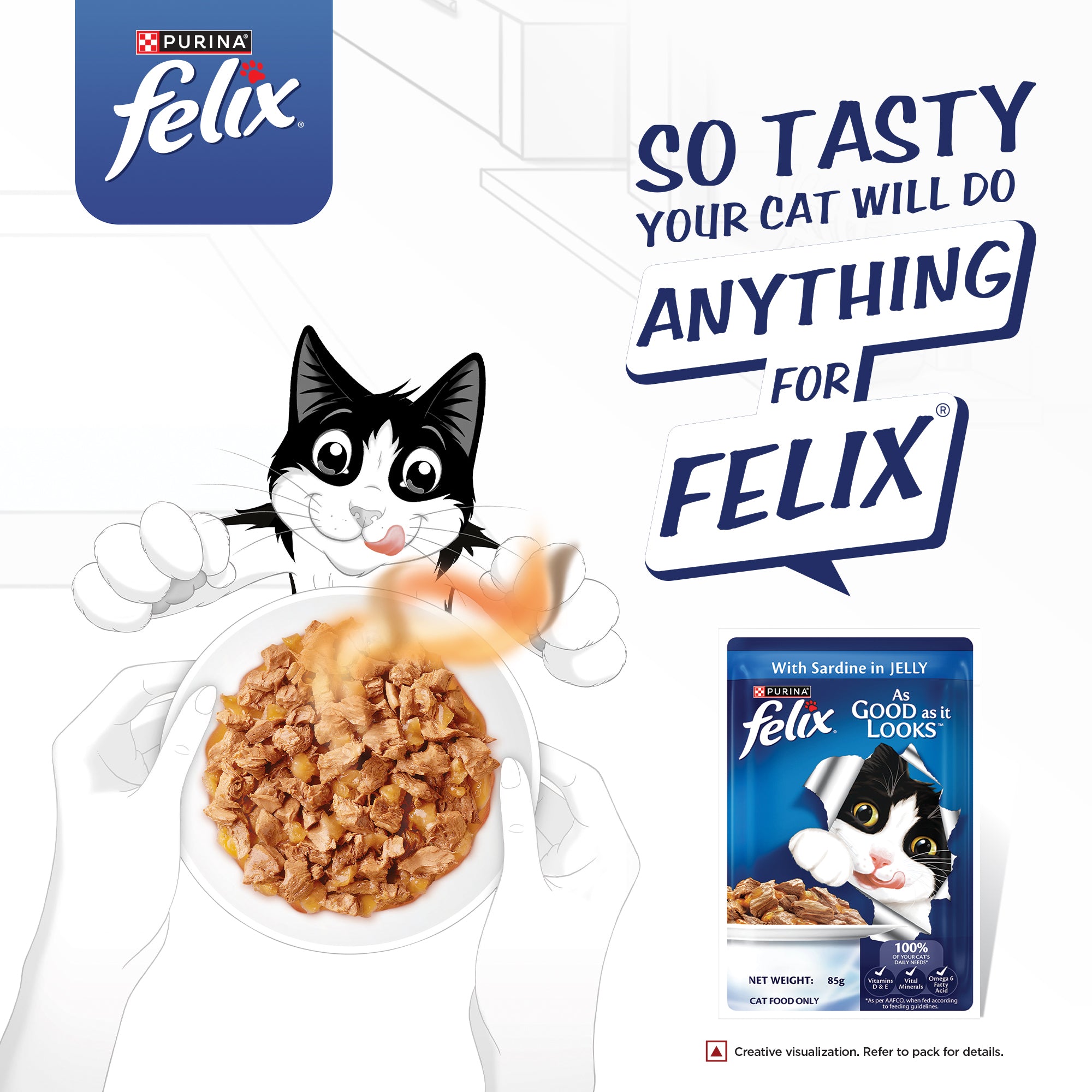Purina Felix with Sardine in Jelly Complete and Balanced Adult Cat Wet Food Cats-Wet Food Felix