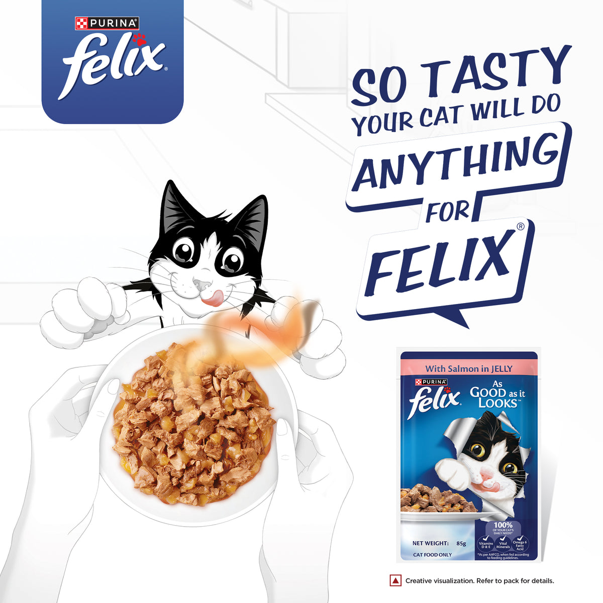 Purina Felix with Salmon in Jelly Adult Complete and Balanced Cat Wet Food Cats-Wet Food Felix