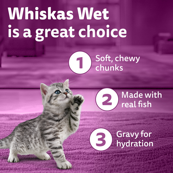 Whiskas Tasty Mix Seafood Cocktail Carrot Gravy Kitten Cat Wet Food
