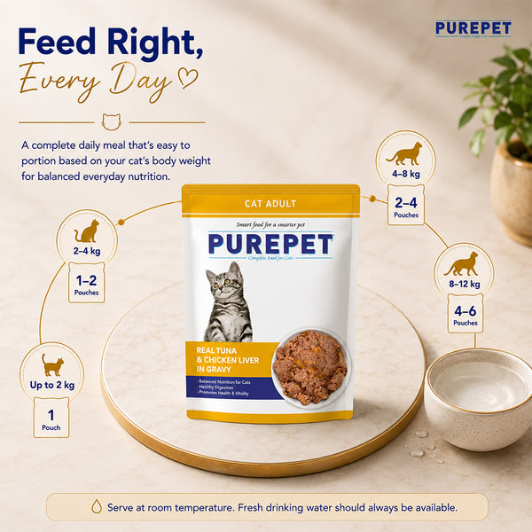 Purepet Real Tuna & Chicken Liver in Gravy Cat Wet Food