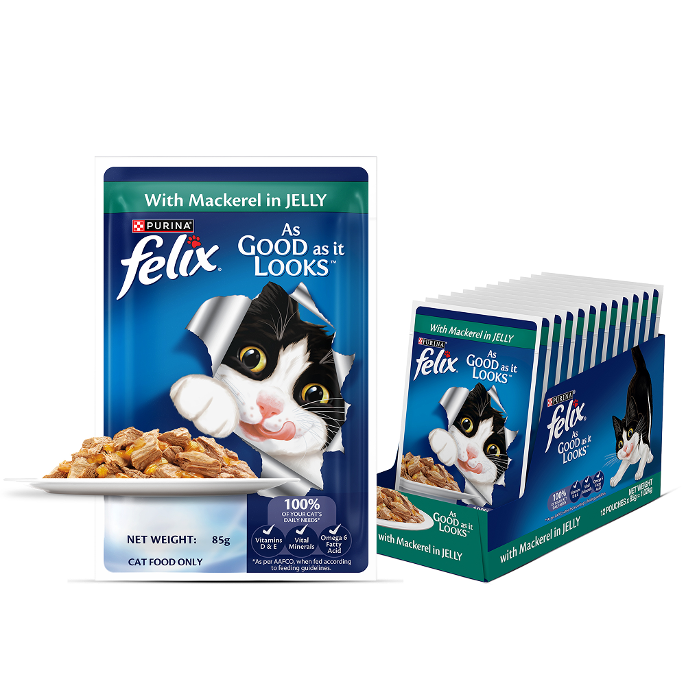 Purina Felix with Mackerel in Jelly Complete and Balanced Adult Cat Wet Food Cats-Wet Food Felix