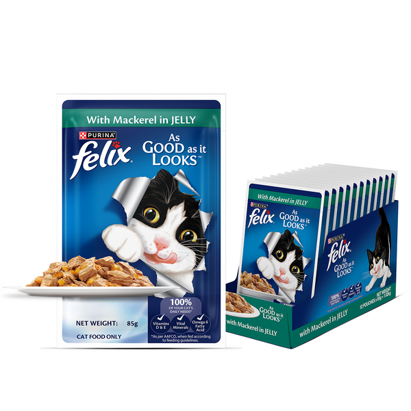 Purina Felix with Mackerel in Jelly Complete and Balanced Adult Cat Wet Food