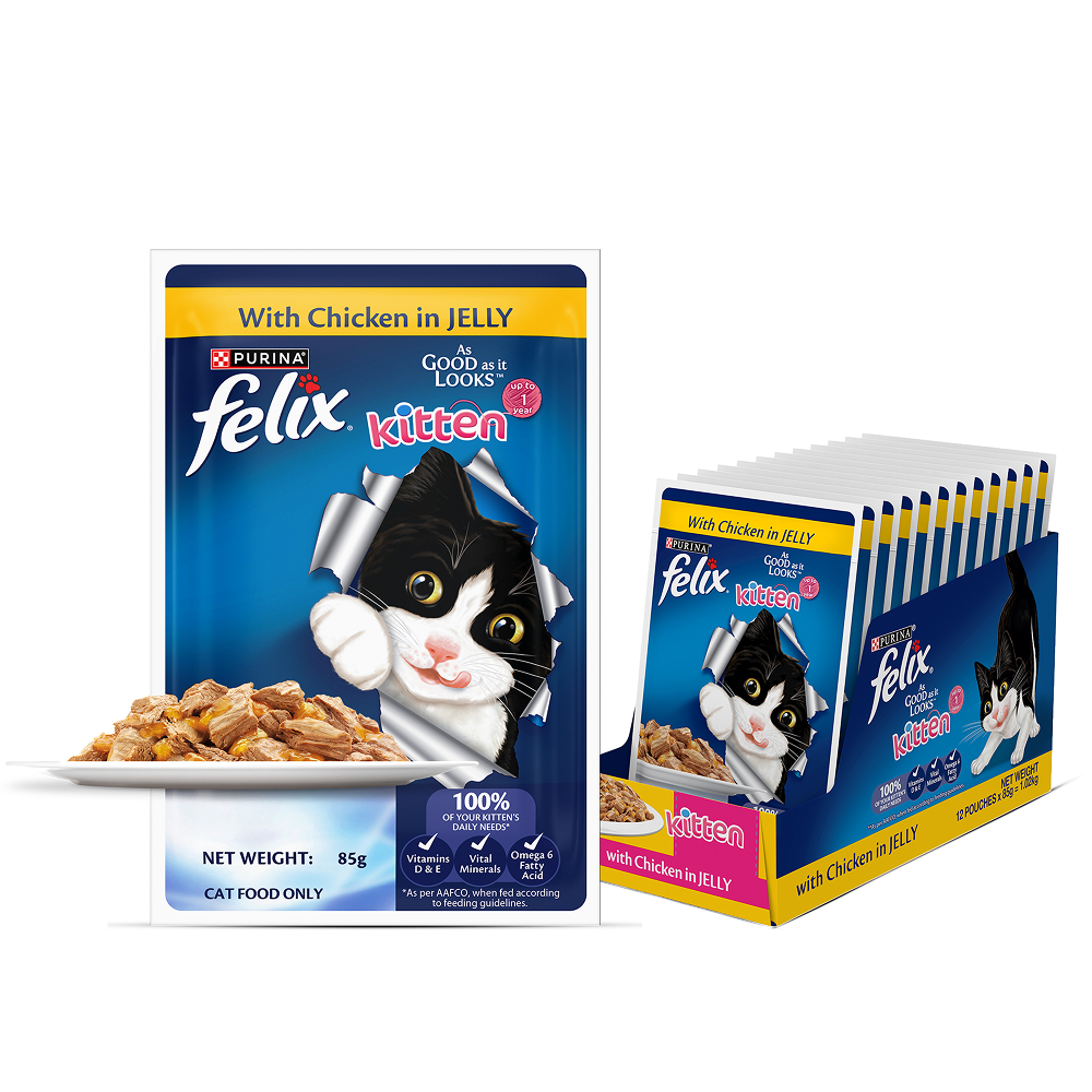Purina Felix with Chicken in Jelly Complete and Balanced Kitten Cat Wet Food