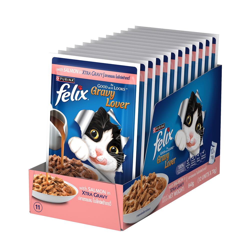 Purina Felix Gravy Lover Salmon Chunks Adult Complete and Balanced Cat Wet Food Cats-Wet Food Felix
