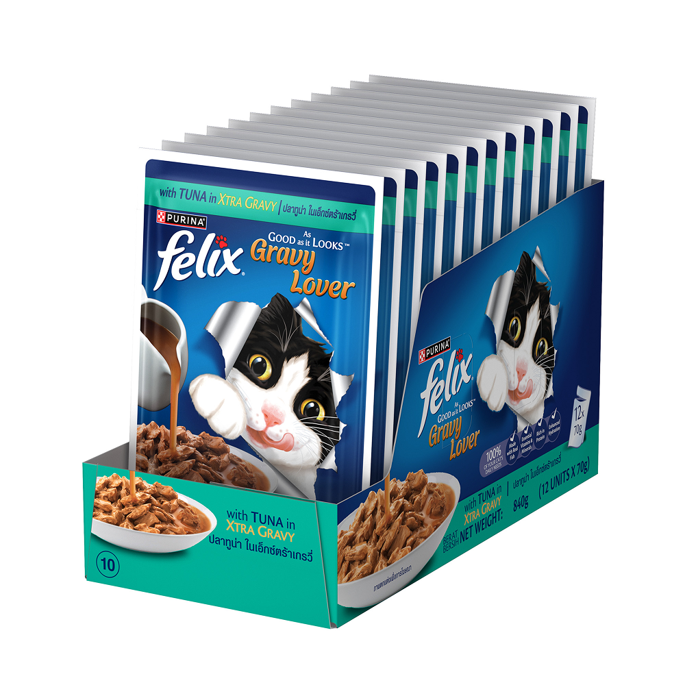 Purina Felix Gravy Lover Tuna Chunks Adult Complete and Balanced Cat Wet Food Cats-Wet Food Felix