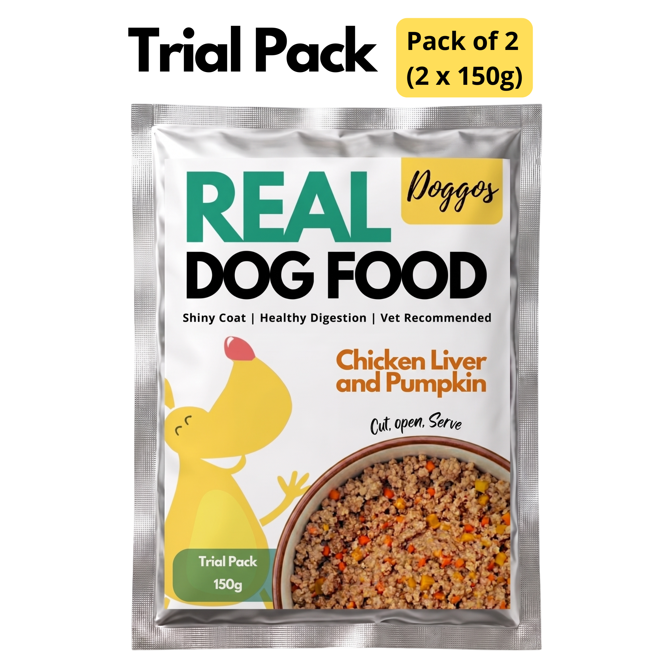 Doggos Chicken and Pumpkin Real Fresh Dog Wet Food (150g) Dogs-Fresh Food Doggos 2x150g