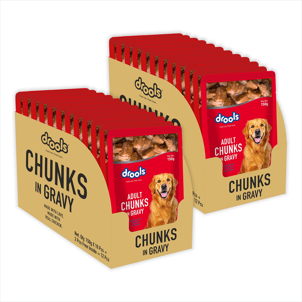 Drools Real Chicken & Chicken Liver Chunks in Gravy Adult Dog Wet Food Dogs-Wet Food Drools