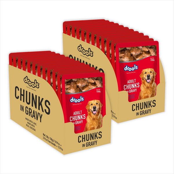 Drools Real Chicken & Chicken Liver Chunks in Gravy Adult Dog Wet Food