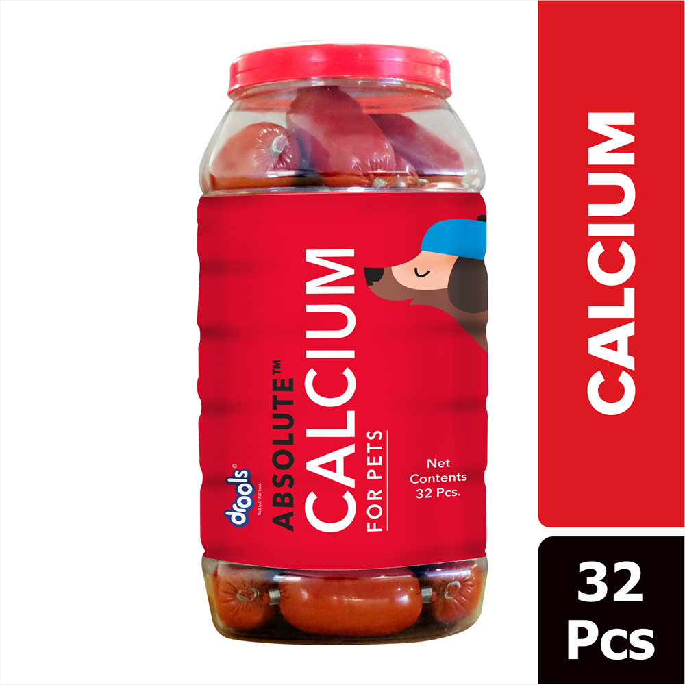 Drools Absolute Calcium Sausage Supplement for Dogs Dogs-Health & Wellness Drools 32pcs