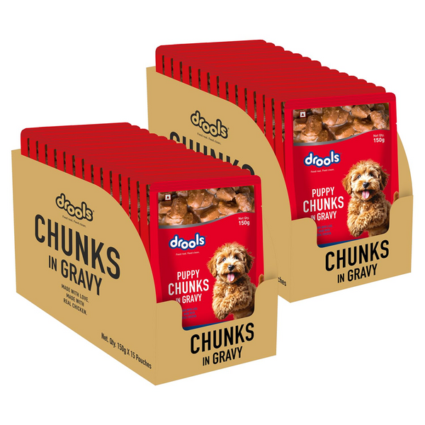 Drools Real Chicken & Chicken Liver Chunks in Gravy Puppy Dog Wet Food