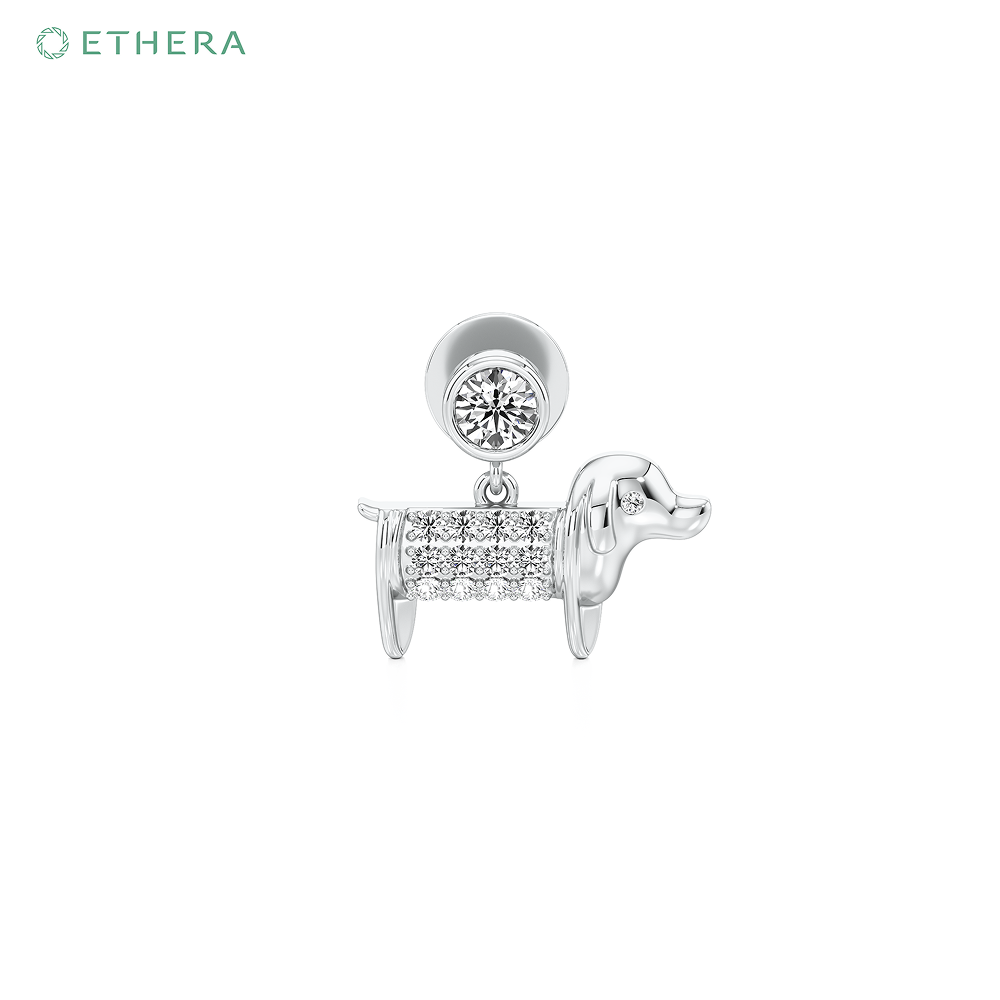 Ethera Canine Couture Earring for Women (White Gold)