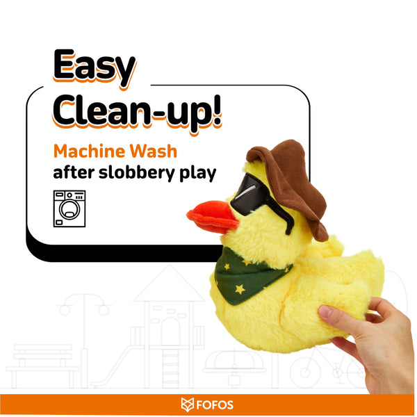 Fofos Cowboy Duck Jeep Plush Toy for Dogs