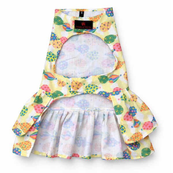 Pawgypets Balloon Casual Dress for Dogs (Lime Green)