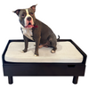 FurryLiving Hibachi Bed with Storage for Dogs (Dark Brown/Cream Cushion) Both-Furniture FurryLiving Dropship L:40x22.5x17in