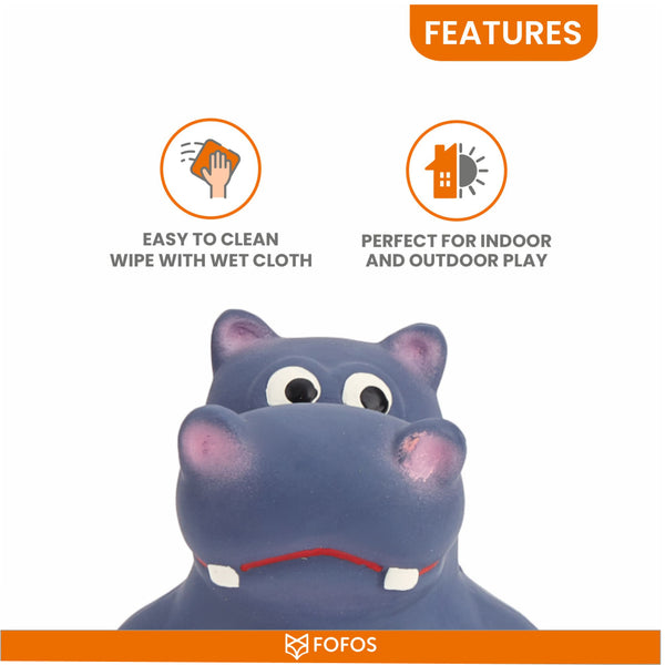 Fofos Hippo Shaped Latex Toy for Dogs
