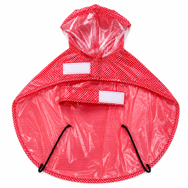 Pawgypets Polka Printed Waterproof Raincoat for Dogs & Cats (Red)