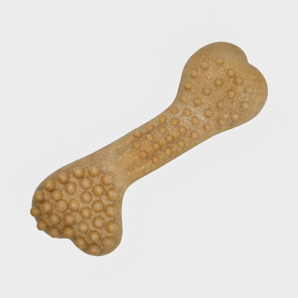 Barkbutler x Fofos Woodplay Brush Bone Toy for Dogs | For Chewers (Brown) Dogs-Toys Barkbutler 17x7cm