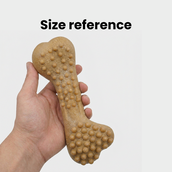 Barkbutler x Fofos Woodplay Brush Bone Toy for Dogs | For Chewers (Brown)