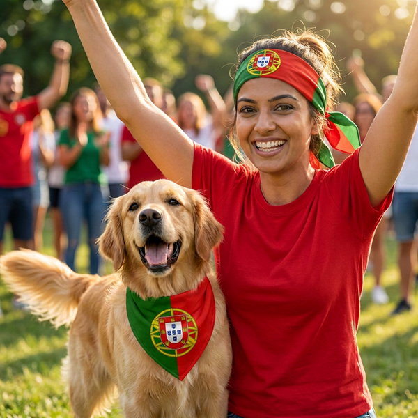 Skatrs Portugal Flag Supporter Bandana for Pets & Pet Parents