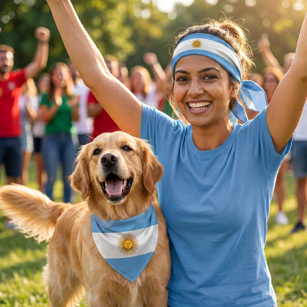 Skatrs Argentina Flag Supporter Bandana for Pets & Pet Parents