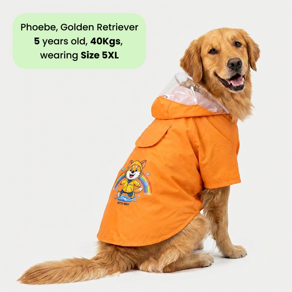 Pets Way Mistiq Orange Rainbhaw Raincoat for Dogs