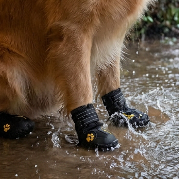 Truelove Waterproof Pet Boots for Dogs (Black, Set of 4)