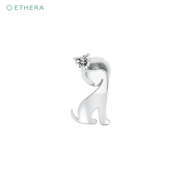 Ethera Pupper Hug Earring for Women (White Gold)