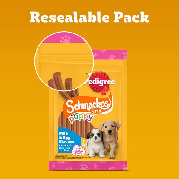 Pedigree Schmackos Stix Milk & Egg Flavour Puppy Dog Treat