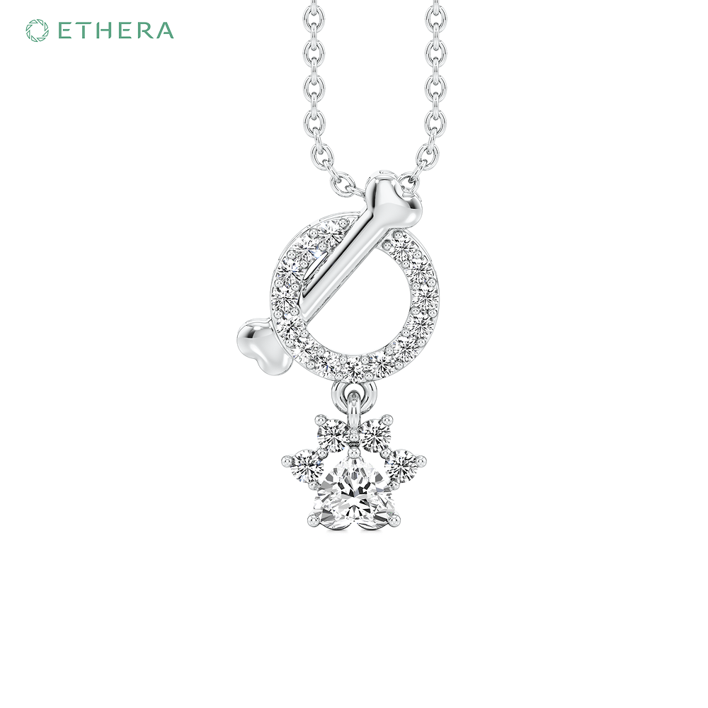 Ethera Bone Appetit Pendant Neckwear for Women (White Gold)