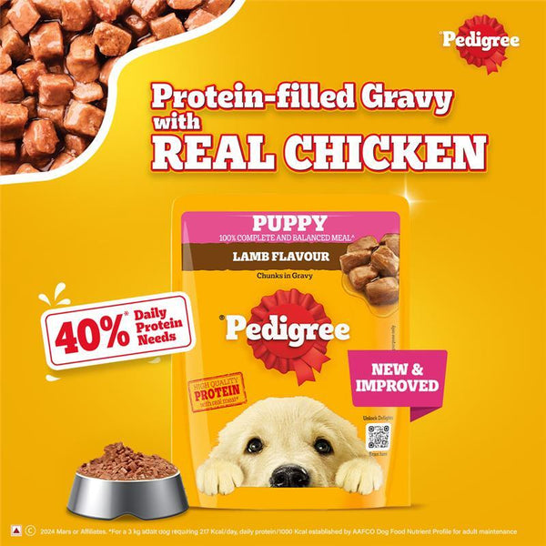 Pedigree Lamb Flavour Chunks in Gravy Puppy Wet Food